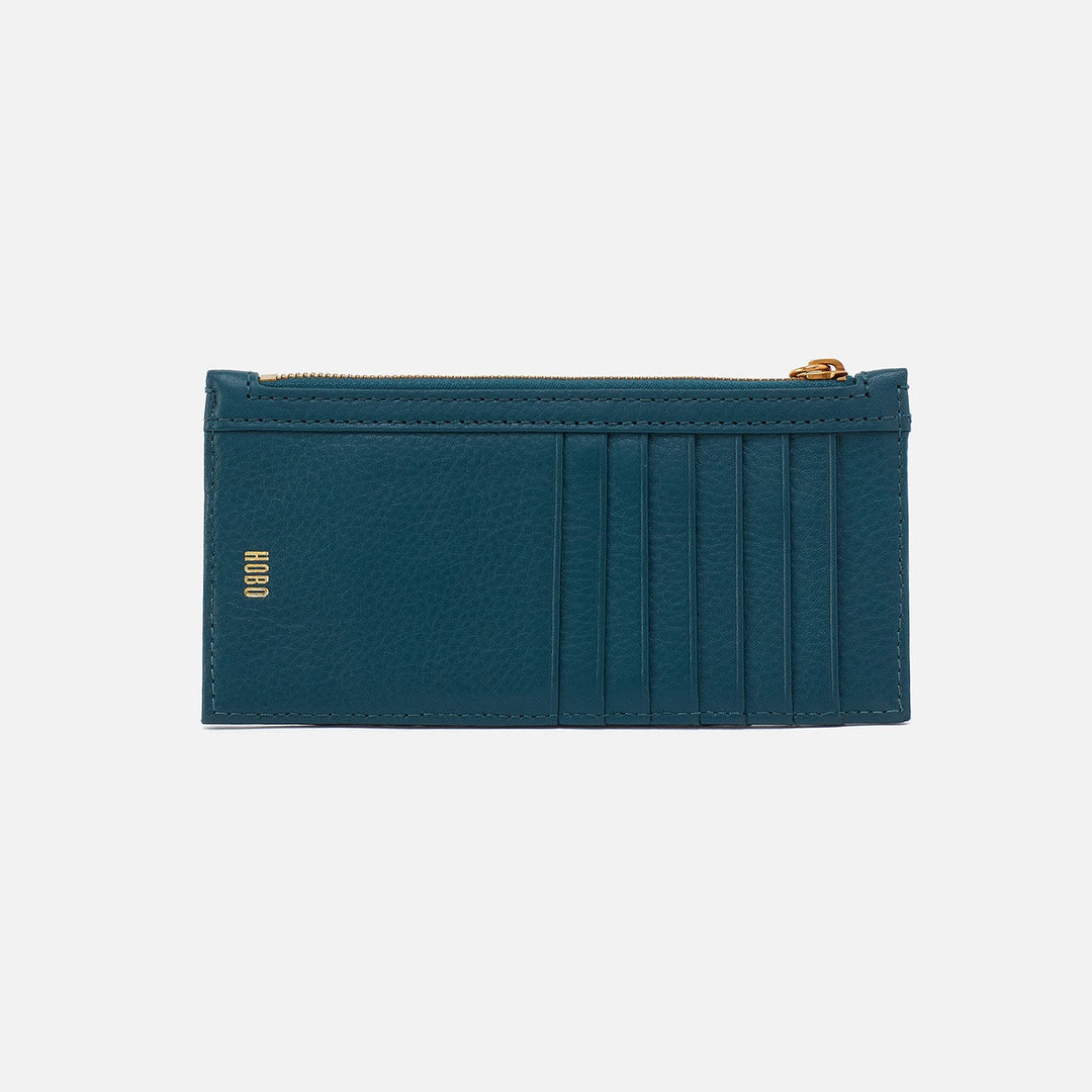 Hobo Carte Card Case - Midnight Teal Pebbled Leather