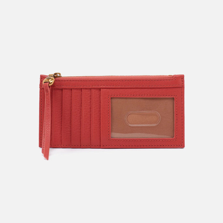 Hobo Carte Card Case - Red Clay Pebbled Leather