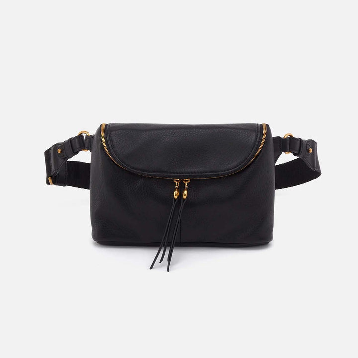 Hobo Fern Large Belt Bag - Black Pebbled Leather