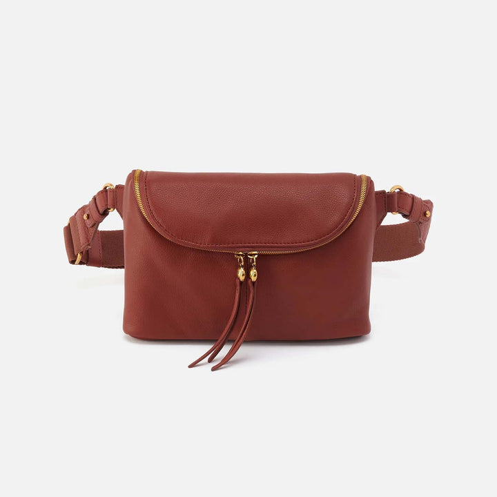 Hobo Fern Large Belt Bag/Sling - Rust Pebbled Leather