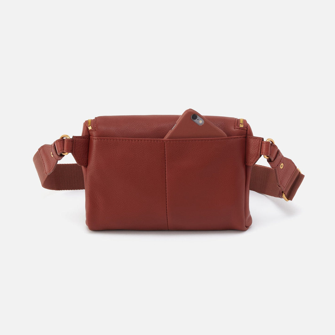 Hobo Fern Large Belt Bag/Sling - Rust Pebbled Leather