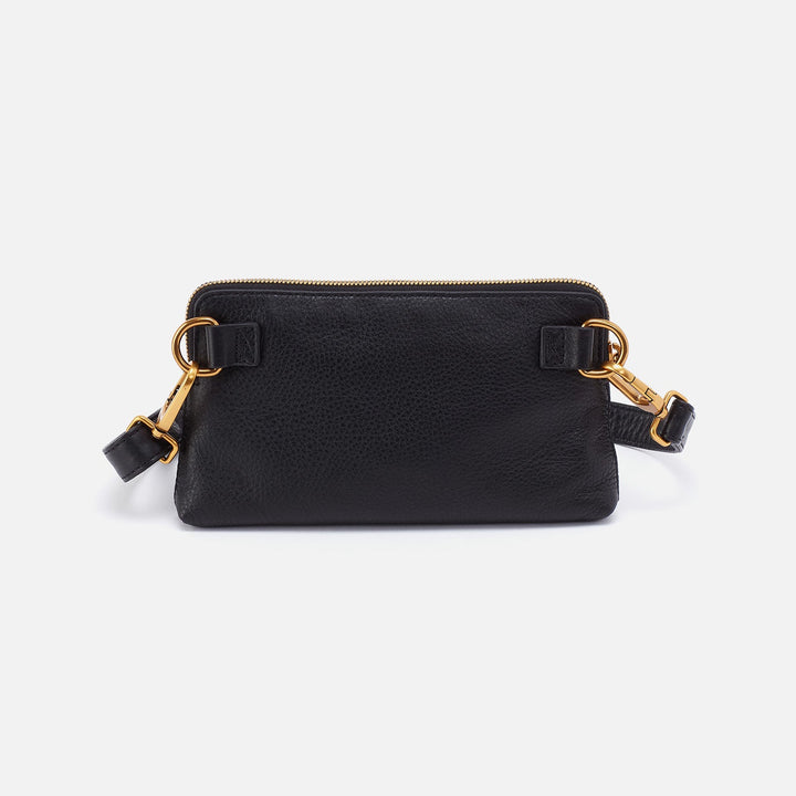 Hobo Fern Slim Belt Bag/Sling - Black Pebbled Leather