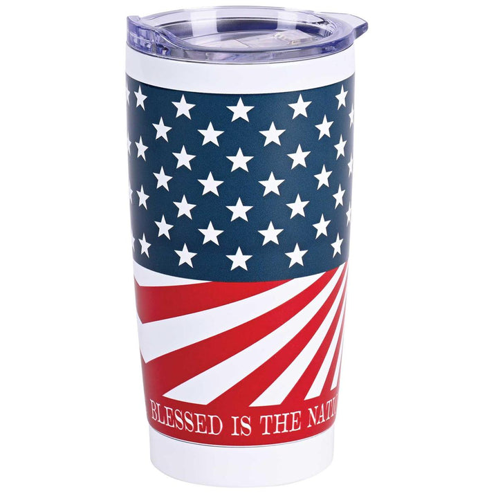 Dicksons Tumbler Blessed Is The Nation White 20oz