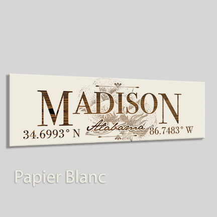 Fire & Pine Madison Printed Paper Blanc City Coordinates Board