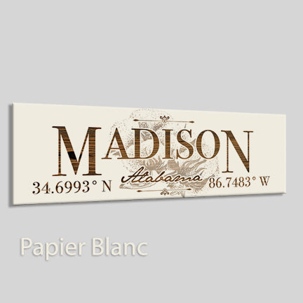 Fire & Pine Madison Paper Blanc City Coordinates Board