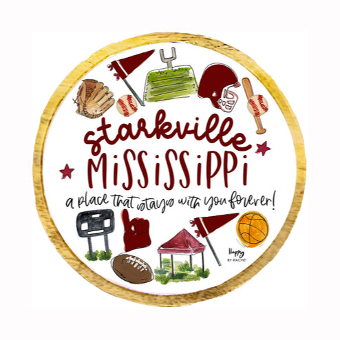 Happy By Rachel Wood and Enamel Small Tray - Starkville, MS
