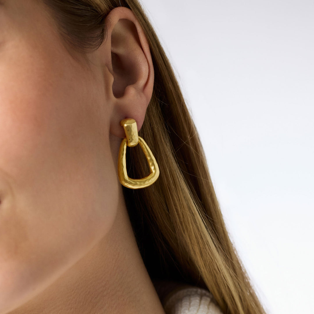 Julie Vos Sahara Demi Doorknocker Earrings - Gold