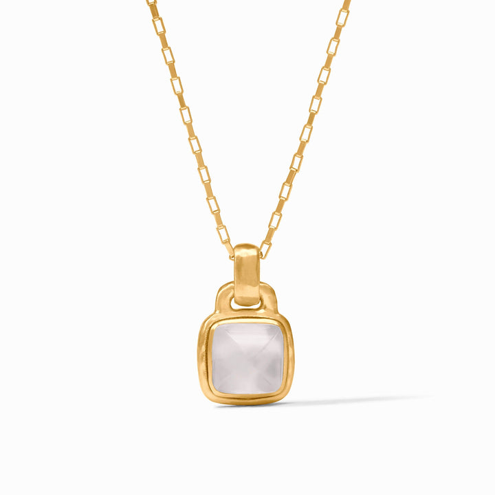 Julie Vos Sahara Solitaire Necklace - Iridescent Clear Crystal