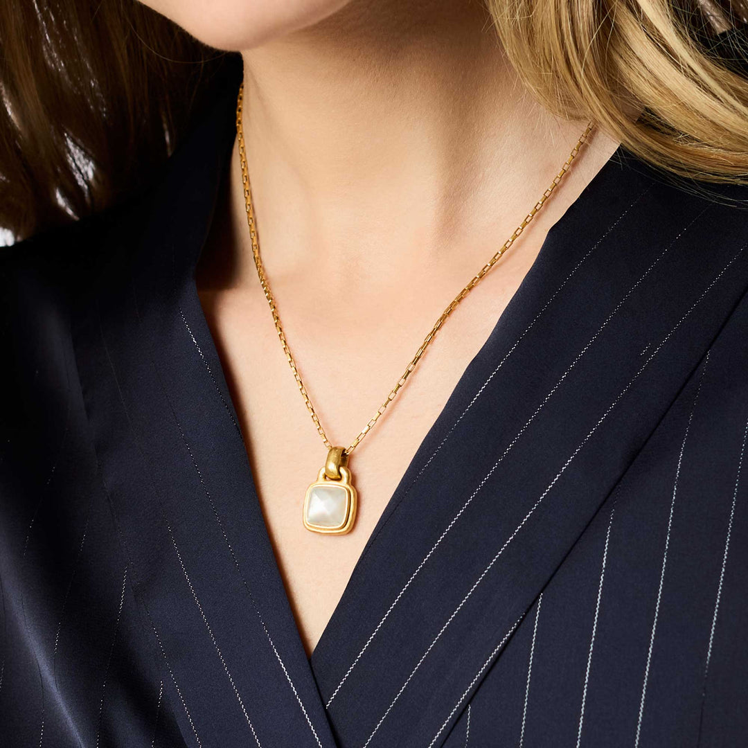 Julie Vos Sahara Solitaire Necklace - Iridescent Clear Crystal