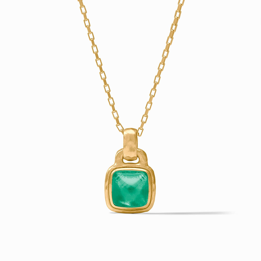 Julie Vos Sahara Solitaire Necklace - Iridescent Emerald Green
