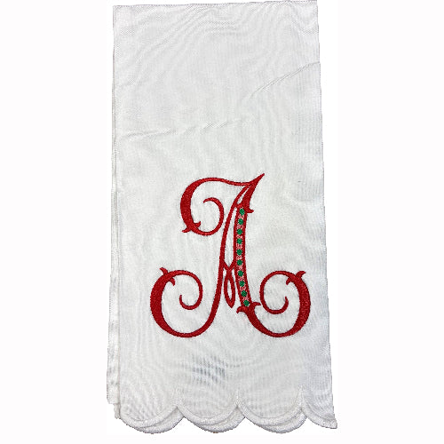 Hanging By A Thread Towel - Red Dippy Dot w/Letter