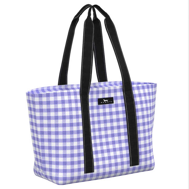 Scout Out N About Zip Top Tote - Amethyst & White