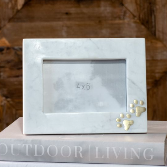 PD Home & Garden Marble Paw Prints Photo Frame - 4" X 6"
