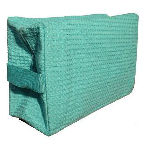 Cotton Waffle Large Cosmetic Bag - Mint