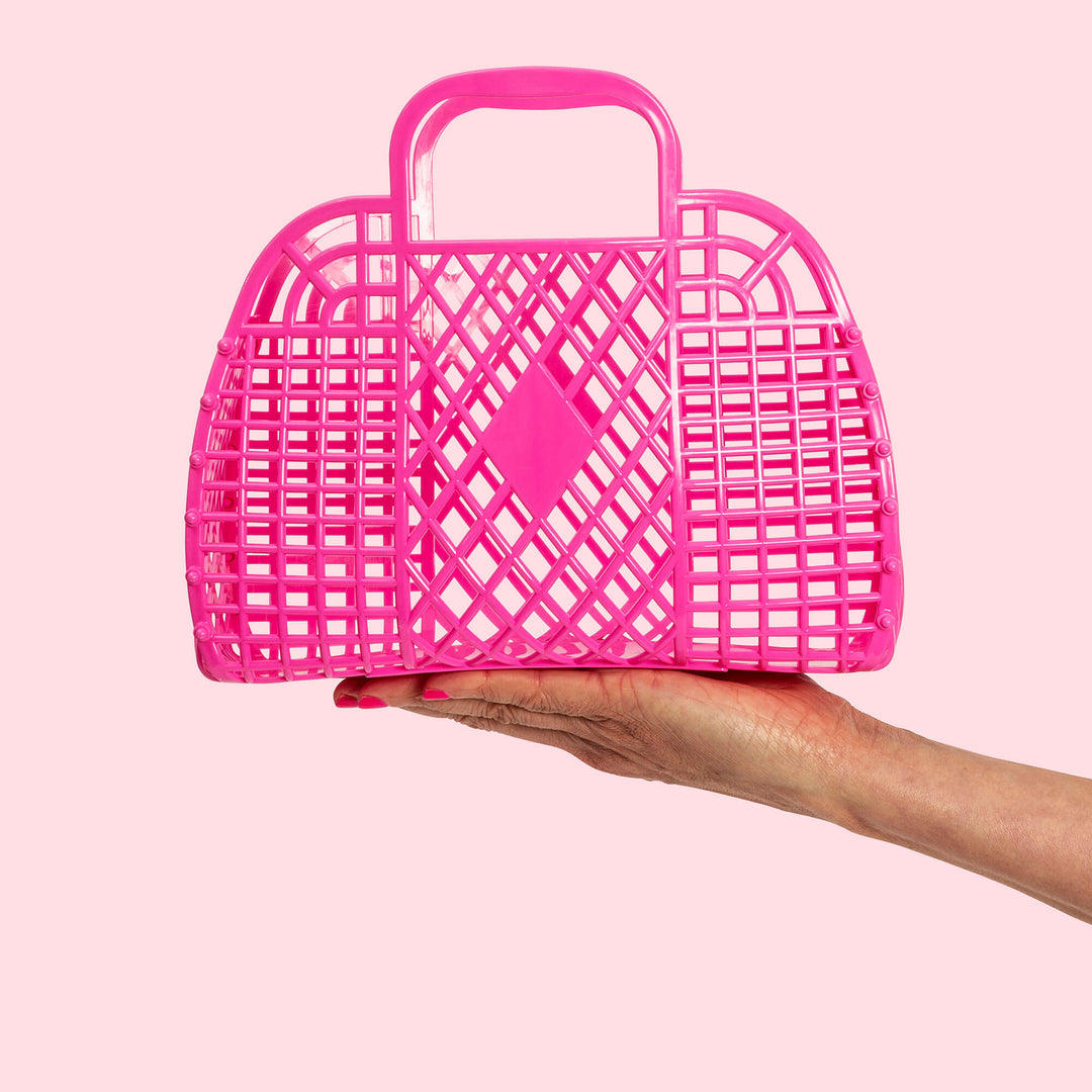 Sun Jellies Retro Basket - Small Berry Pink