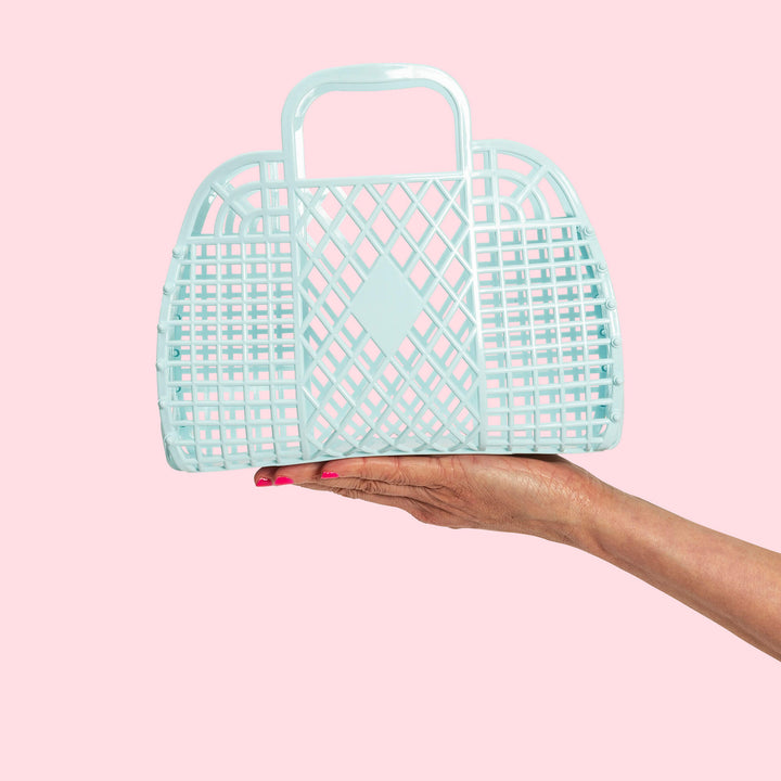 Sun Jellies Retro Basket - Small Seafoam