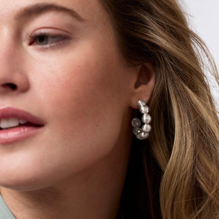 Julie Vos Solara Nova Hoop Earrings - Silver/Small