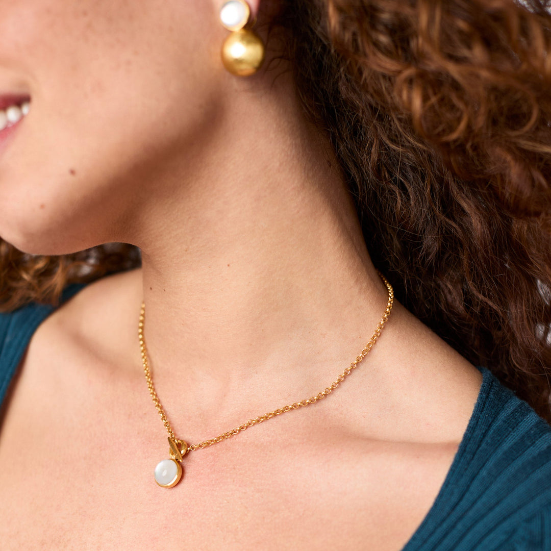 Julie Vos Solara Solitaire Necklace - Gold/Iridescent Clear Crystal/OS