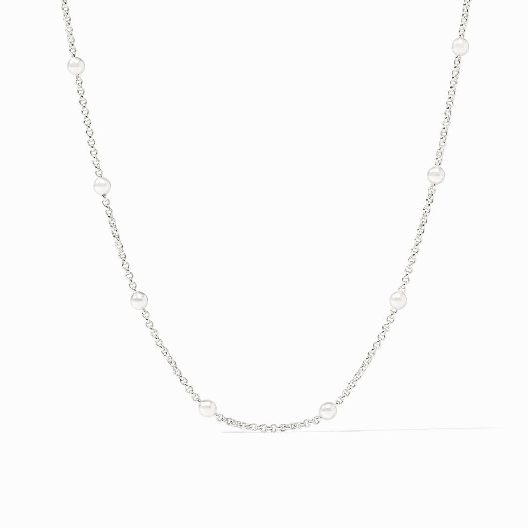 Julie Vos Solara Delicate Station Necklace - Silver/18.5 in