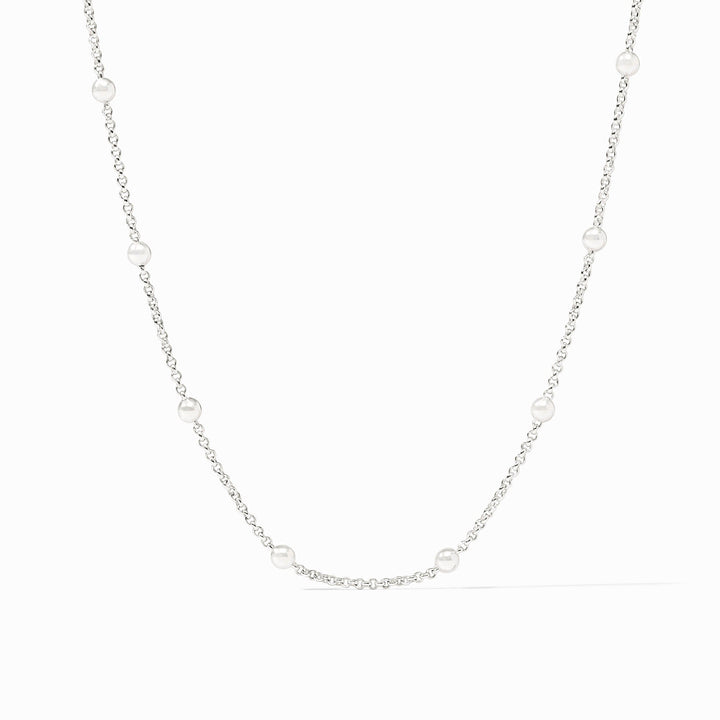 Julie Vos Solara Delicate Station Necklace - Silver/18.5 in