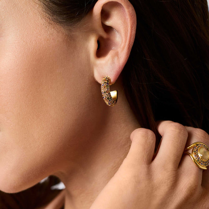 Julie Vos Stardust Hoop Earrings - Gold/Medium