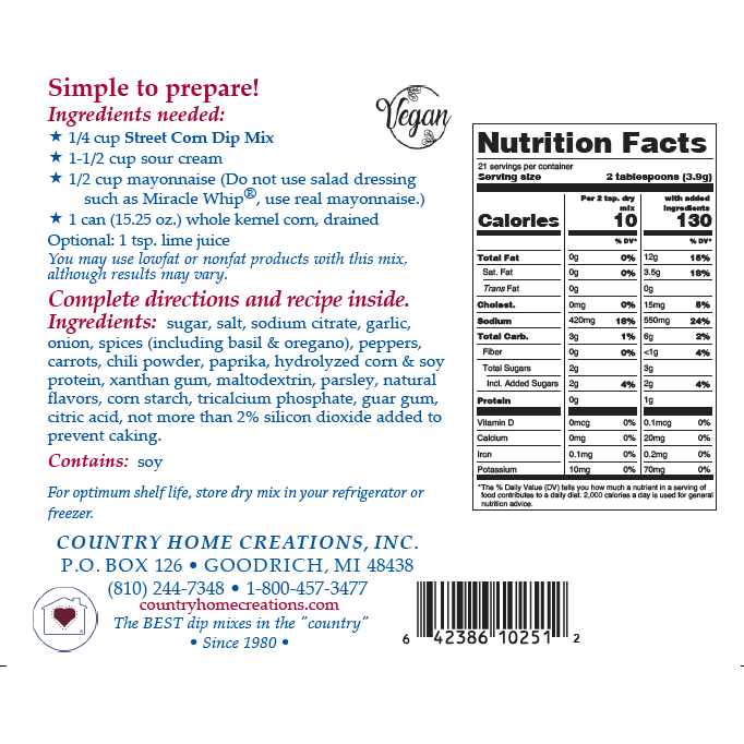 Country Home Creations Street Corn Dip Mix