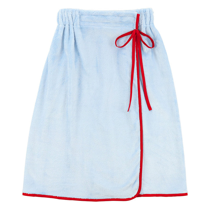 Bella Sleep + Spa Plush Spa Wrap - Blue + Red Droopy Bow