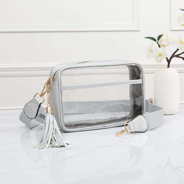 QD Game Day Stadium Rectangle Clear Bags - Silver
