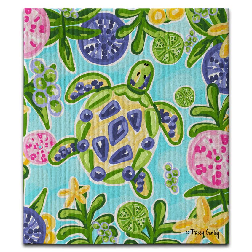 CJ Bella Co Dishcloth - Blue & Yellow Turtle