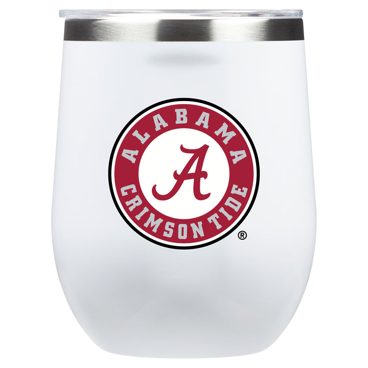 Corkcicle Stemless Wine Glass with Alabama Crimson Tide Secondary Mark - White