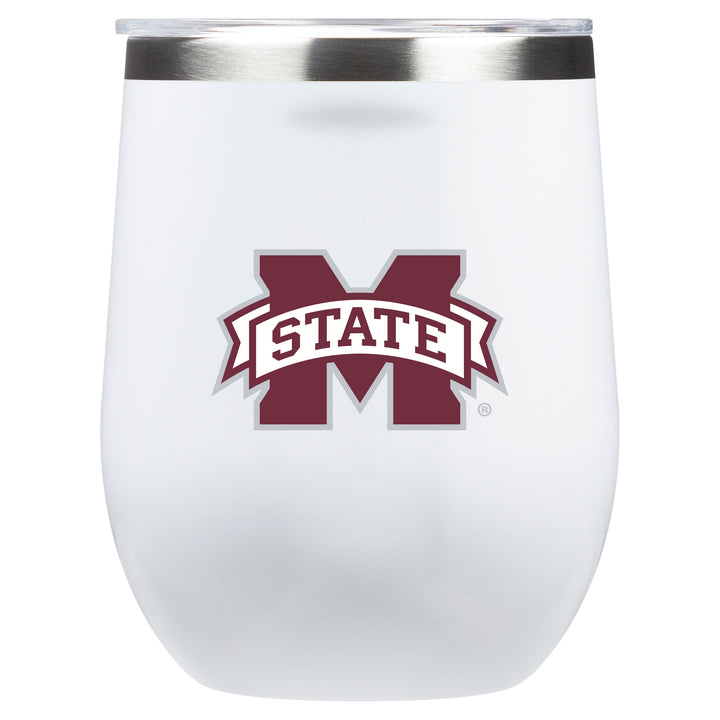 Corkcicle Stemless Wine Glass with Mississippi State Bulldogs Primary Mark - White