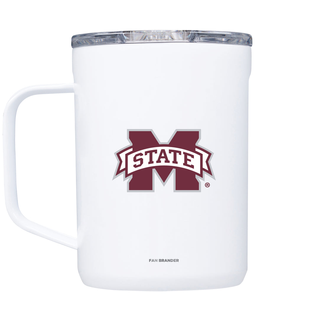 Corkcicle Coffee Mug with Mississippi State Bulldogs Primary Mark - White