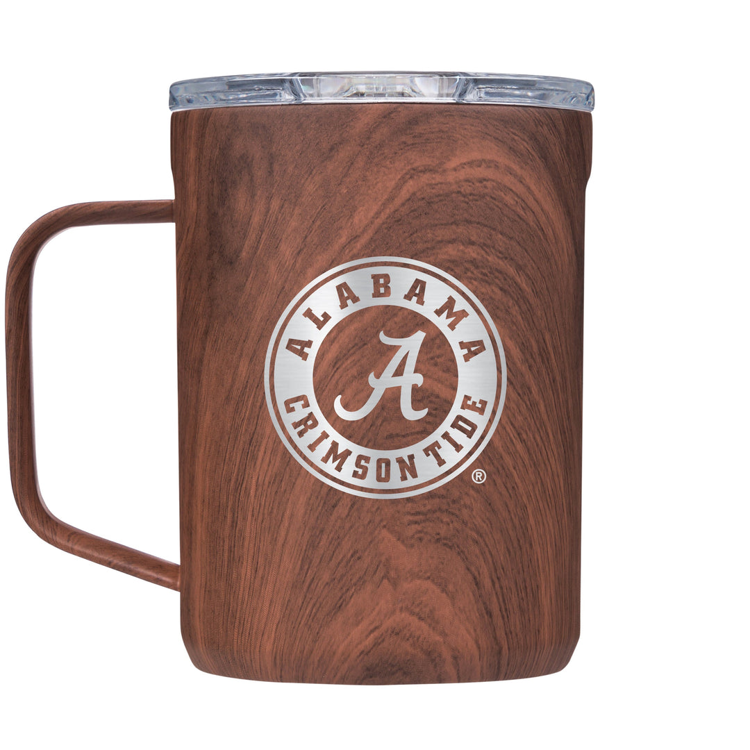Corkcicle Coffee Mug with Alabama Crimson Tide Primary Logo - Walnut