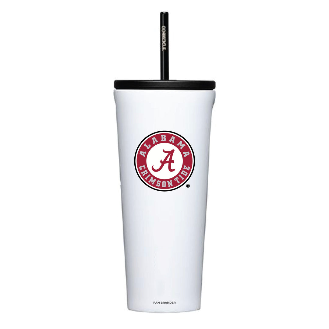 Corkcicle Cold Cup Triple Insulated Tumbler with Auburn Primary Mark - White