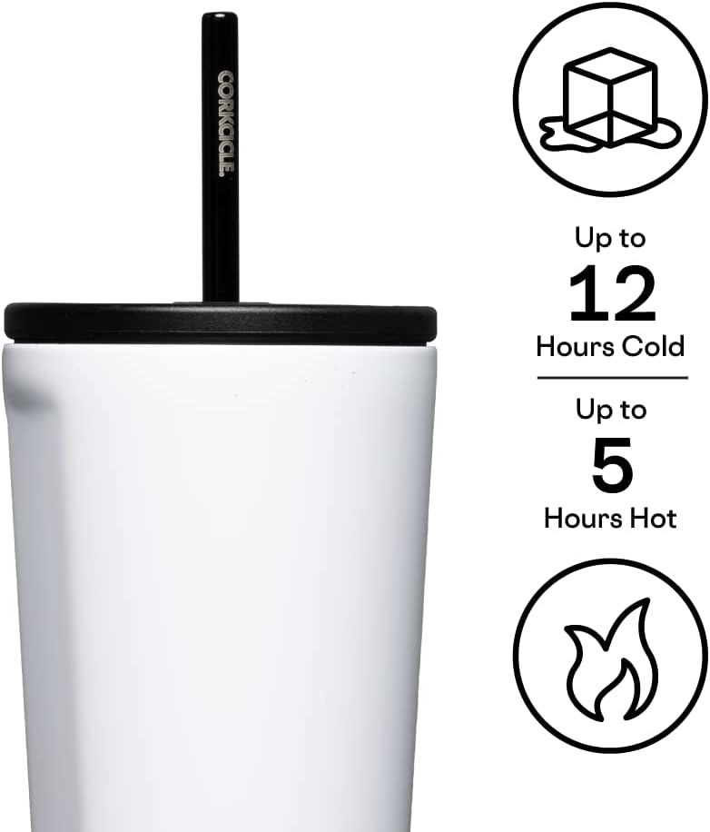 Corkcicle Cold Cup Triple Insulated Tumbler with Auburn Tigers Secondary Design - White