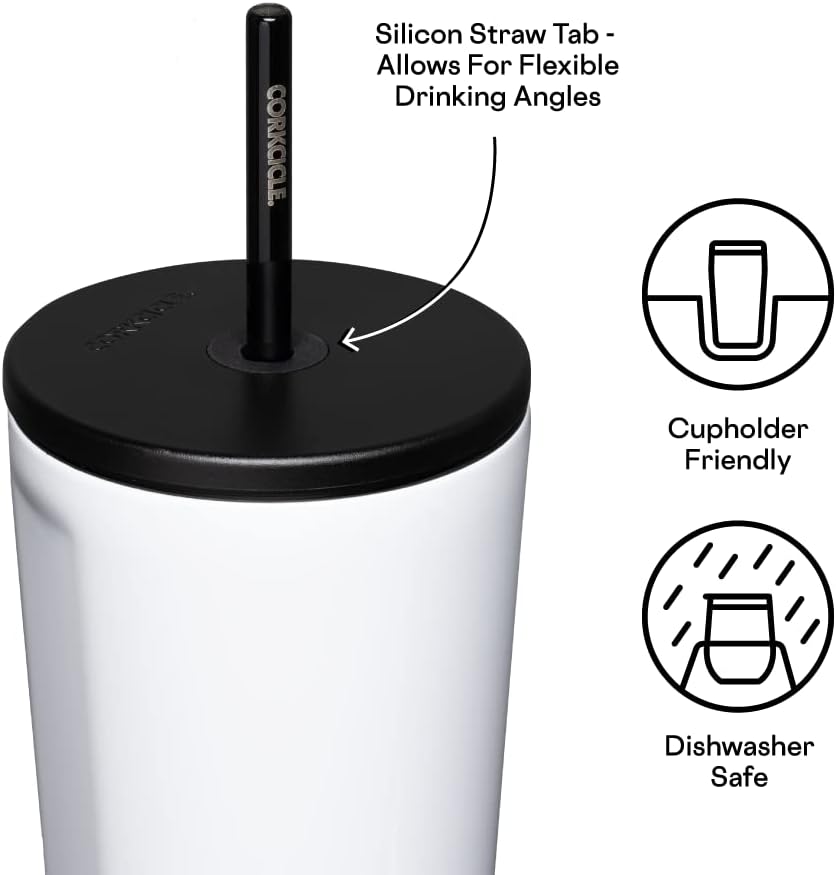 Corkcicle Cold Cup Triple Insulated Tumbler with Auburn Primary Mark - White