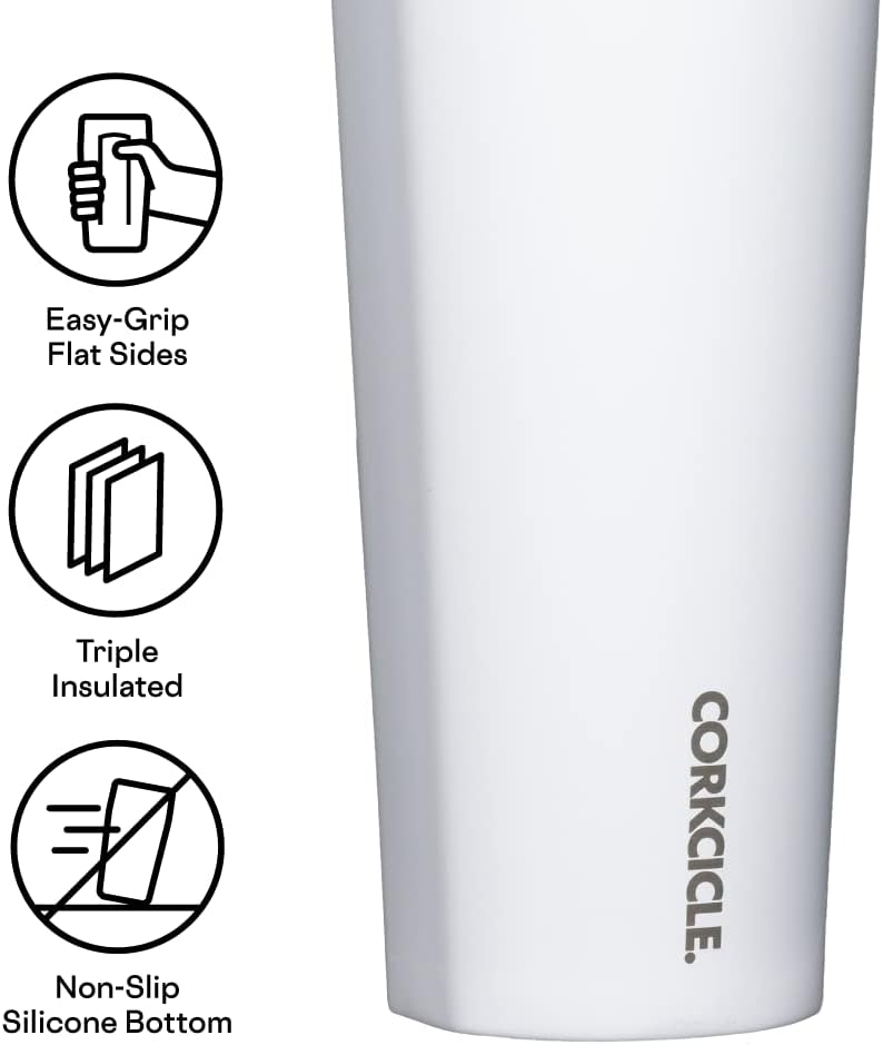 Corkcicle Cold Cup Triple Insulated Tumbler with Tennessee Vols Primary Mark - White