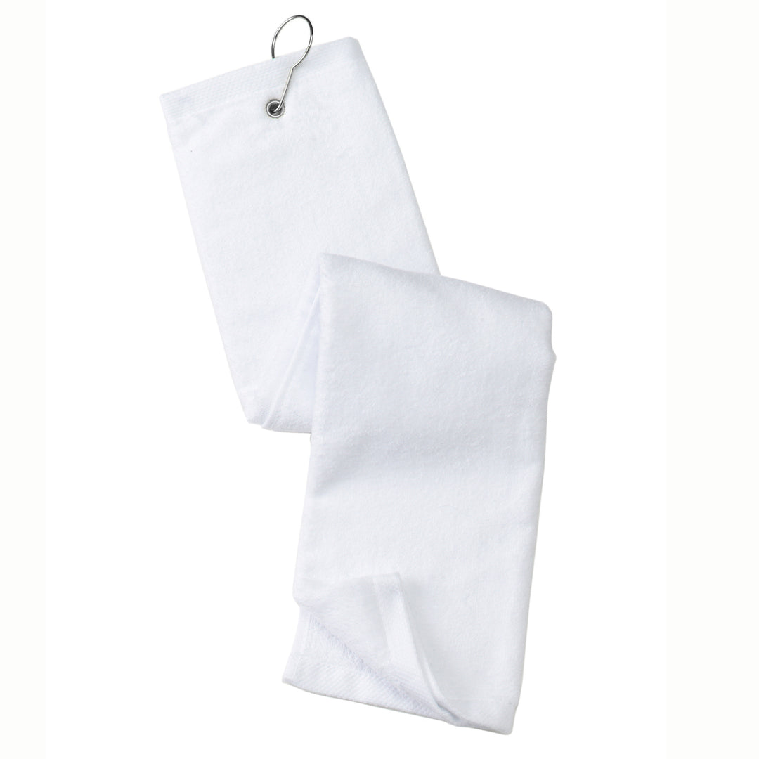 Port Authority® Grommeted Tri-Fold Golf Towel - White