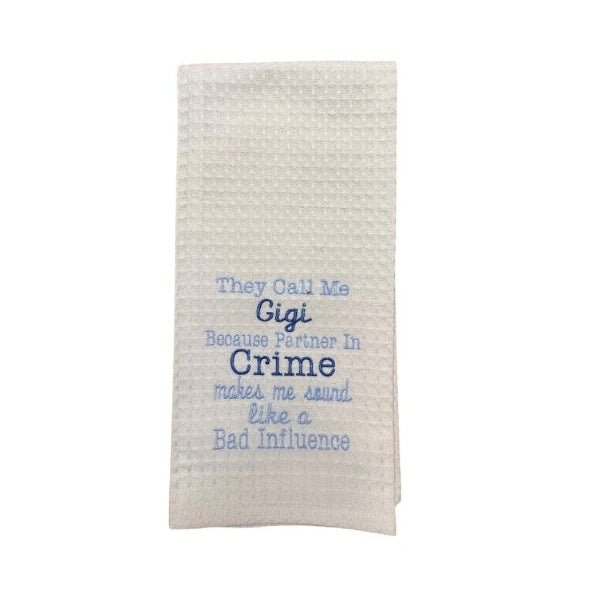 Hanging By A Thread Waffle Weave Towel - My Greatest Blessings Call Me Gigi - Thumbnail 2