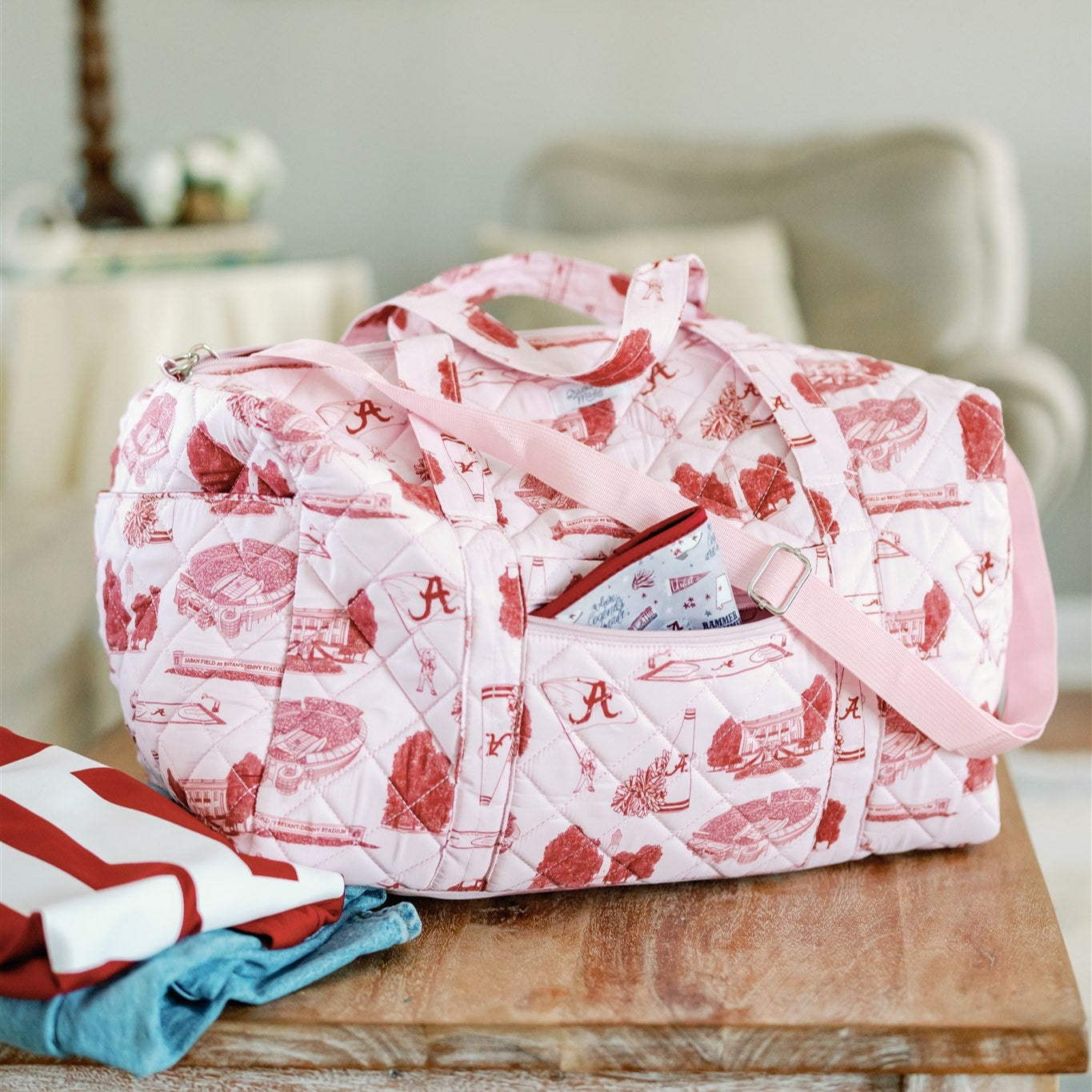 Gracefully Made Art University of Alabama Quilted Duffle