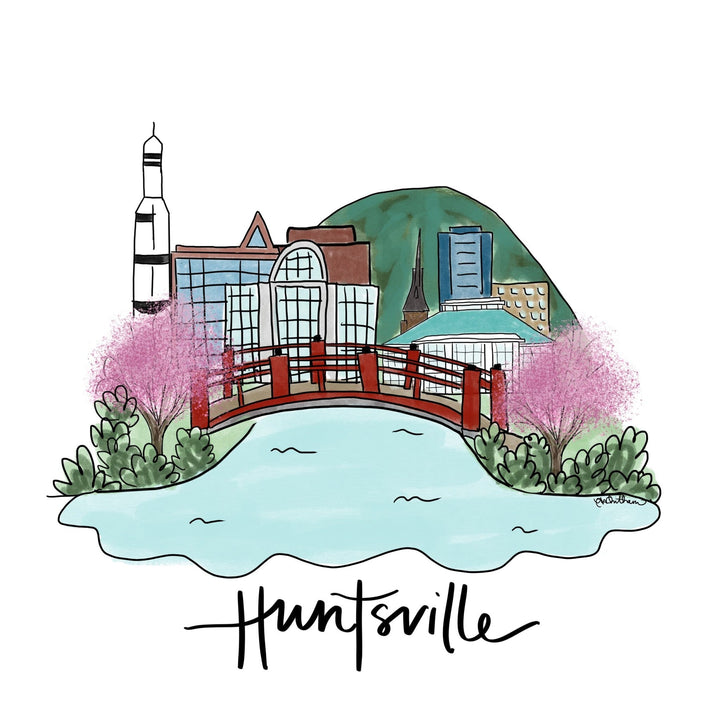 Anna Whitham Huntsville Tea Towel