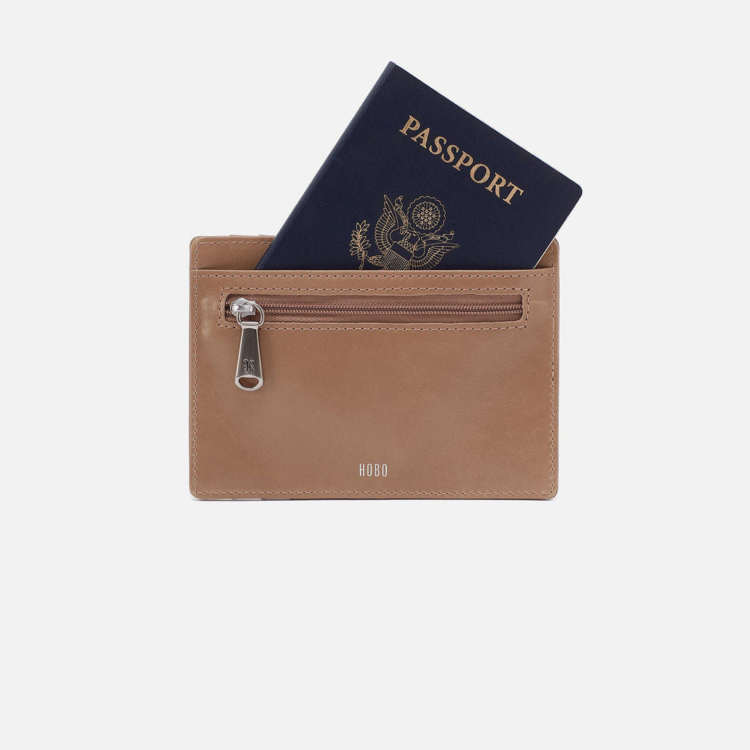 Hobo Euro Slide Card Case - Cashmere Polished Leather