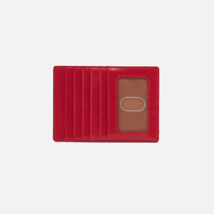 Hobo Euro Slide Card Case -Hibiscus Polished Leather