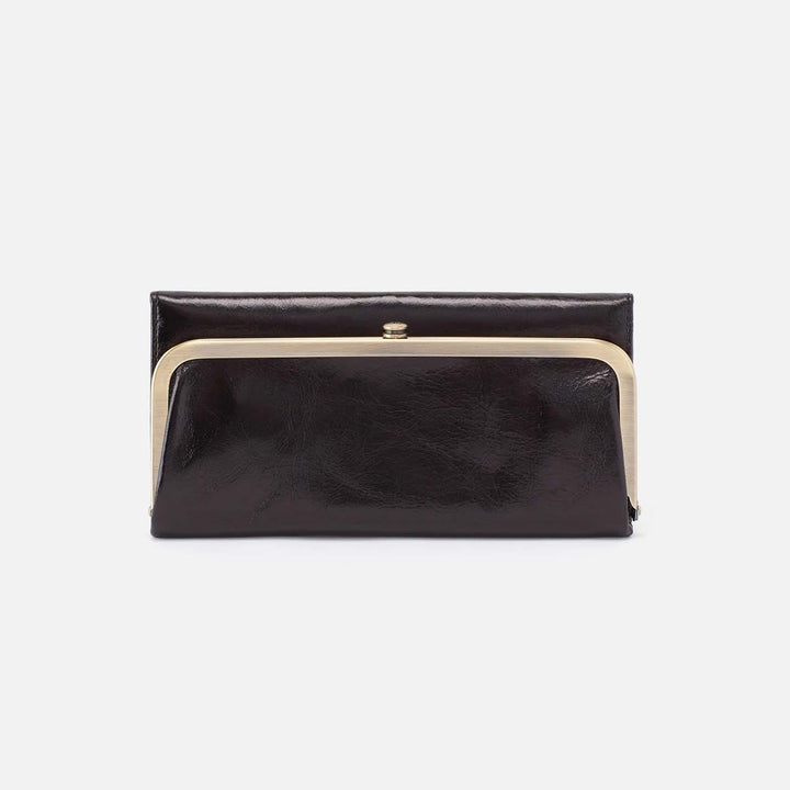 Hobo Rachel Continental Wallet - Black Polished Leather