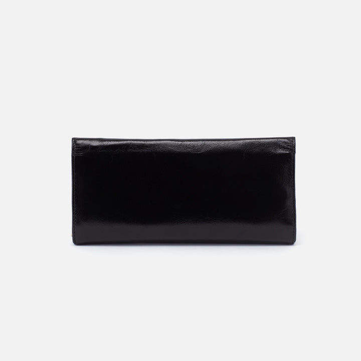 Hobo Rachel Continental Wallet - Black Polished Leather