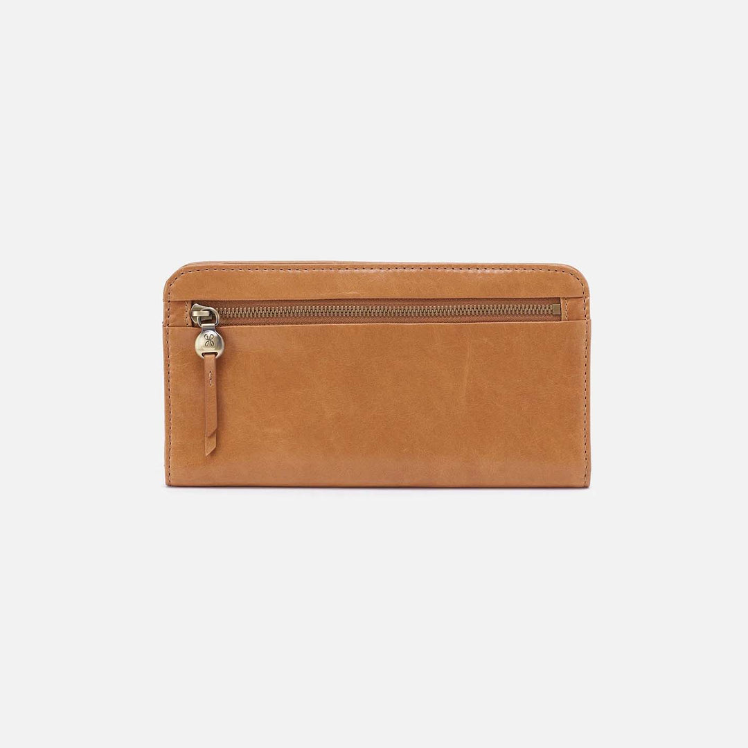 Hobo Angle Continental Wallet - Natural Polished Leather