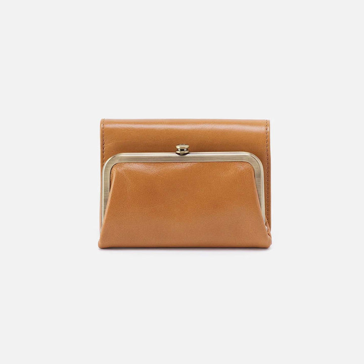 Hobo Robin Compact Wallet - Natural Polished Leather