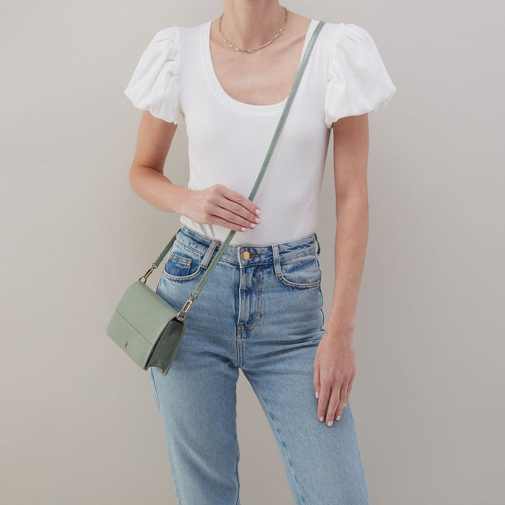 Hobo Jill Phone Crossbody  - Jade Polished Leather