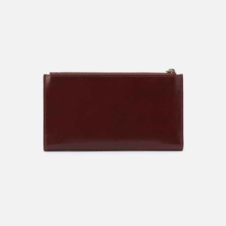 Hobo Jill Large Bifold Wallet - Chocolate Polished Leather