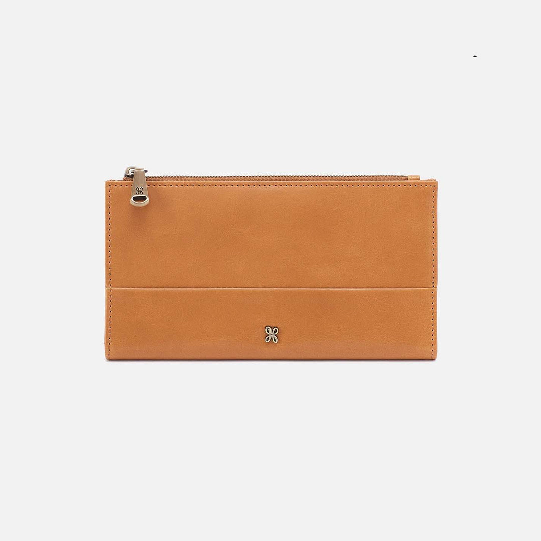 Hobo Jill Large Bifold Wallet - Natural Polished Leather